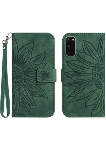 Samsung Galaxy S20 Lüks Pu Deri Kısa Kayış Kart Yuvaları ile (Yurt Dışından)