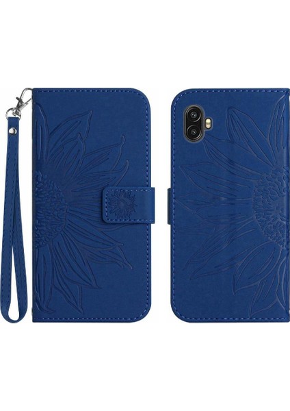 Samsung Galaxy x Kapak 6 Pro Kabartmalı Ayçiçeği Flip Cüzdan Telefon Kılıfı (Yurt Dışından)