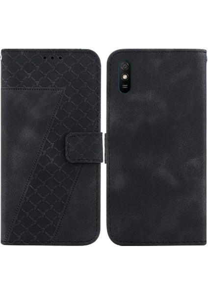 Xiaomi Redmi 9A Kart Yuvası Fonksiyonu Için Telefon Kılıfı Kabartmalı Desen Cüzdan (Yurt Dışından)