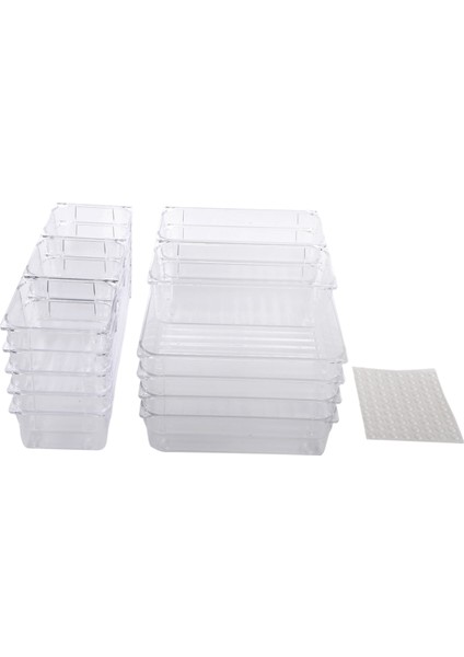 18PCS Ayrı Çekmeceli Organizatör Sistemi, Çekmecesiz Organizatör, Şeffaf Çekmece Ekleme Saklama Kutusu (Yurt Dışından)