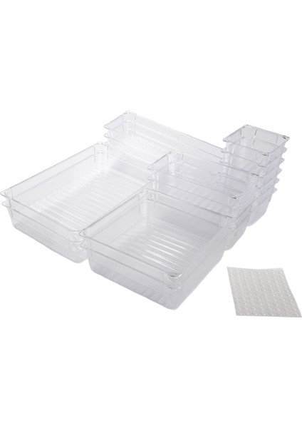18PCS Ayrı Çekmeceli Organizatör Sistemi, Çekmecesiz Organizatör, Şeffaf Çekmece Ekleme Saklama Kutusu (Yurt Dışından) modelleri