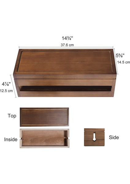 Kablo Yönetim Kutusu Ahşap Kablo Düzenleyici Kutusu Uzatma Kablosu Için Güç Şeridi Dalgalanma Koruyucu Tel (Kahve Rengi) (Yurt Dışından)