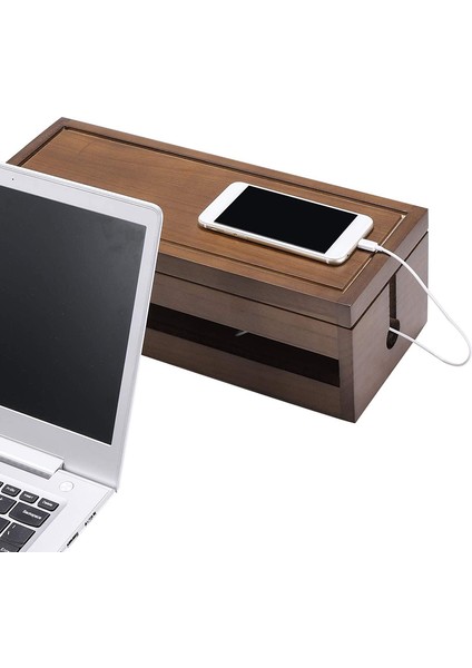 Kablo Yönetim Kutusu Ahşap Kablo Düzenleyici Kutusu Uzatma Kablosu Için Güç Şeridi Dalgalanma Koruyucu Tel (Kahve Rengi) (Yurt Dışından) indirimleri