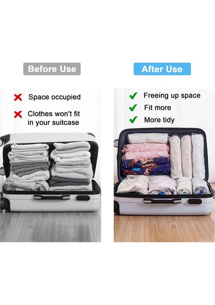 12 Paket Yeniden Kullanılabilir Rulo Sıkıştırma Torbaları, Seyahat Için 35X50CM Orta Vakumlu Saklama Torbaları, Depolama Ambalaj Torbalarından Tasarruf (Yurt Dışından) modelleri