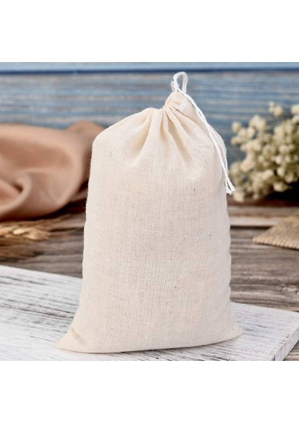50 Paket Pamuk Muslin Çanta Çok Amaçlı Ipli Çanta Çay Takı Düğün Parti Şekeri Depolama (4x6 Inç) (Yurt Dışından)