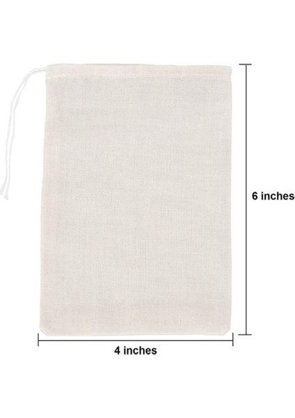 50 Paket Pamuk Muslin Çanta Çok Amaçlı Ipli Çanta Çay Takı Düğün Parti Şekeri Depolama (4x6 Inç) (Yurt Dışından)