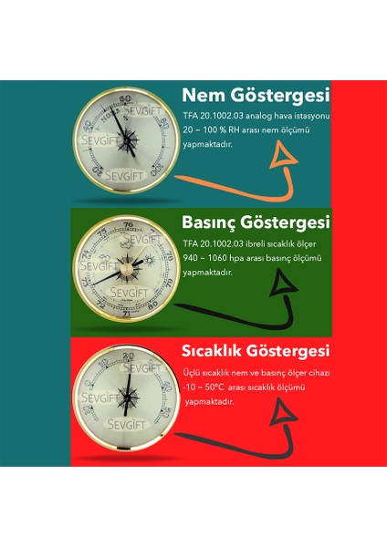 20.1002.03 Ibreli Üçlü Nem, Sıcaklık ve Barometre Tfa-Dostmann