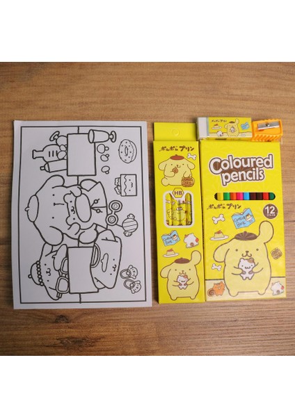 Sanrio Pompompurin Boya Kalem Kırtasiye Seti