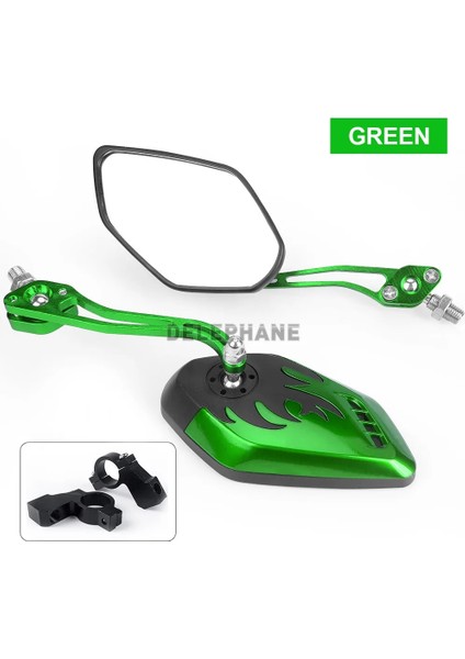 Yeşil Stil Karbon Fiber Elektrikli Scooter Dikiz Aynaları Ayarlanabilir Dönebilen Bisiklet Aynası '' Gidon Dağı Dağ Bisikleti Aynası (Yurt Dışından)