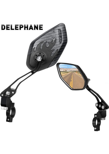 Yeşil Stil Karbon Fiber Elektrikli Scooter Dikiz Aynaları Ayarlanabilir Dönebilen Bisiklet Aynası '' Gidon Dağı Dağ Bisikleti Aynası (Yurt Dışından) fiyatları