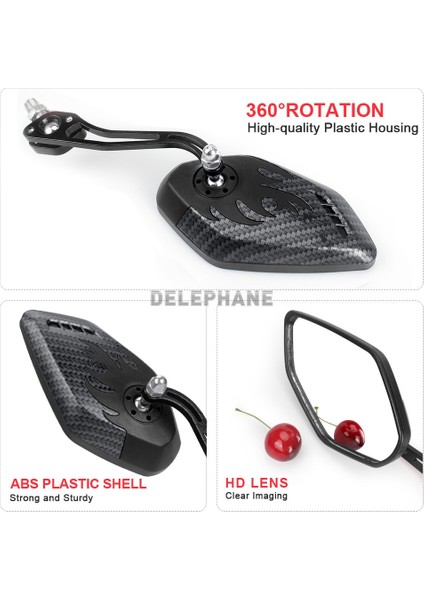 Yeşil Stil Karbon Fiber Elektrikli Scooter Dikiz Aynaları Ayarlanabilir Dönebilen Bisiklet Aynası '' Gidon Dağı Dağ Bisikleti Aynası (Yurt Dışından) fırsatları