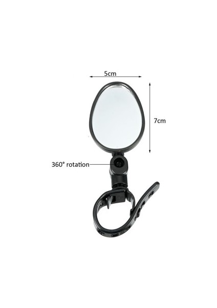 5cm Uçak Tek Stil Bisiklet Dikiz Aynası Dışbükey Gidon Bisiklet Mtb Ayarlanabilir Cam Geniş Açı Dikiz Güvenlik Aynaları Sapları Evrensel Döner (Yurt Dışından)