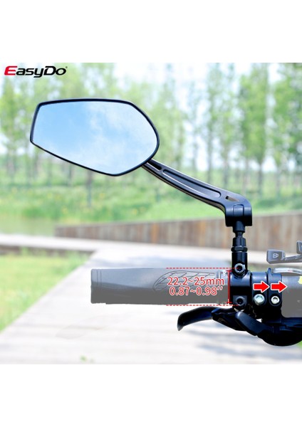 ED3306 Bir Set Stili Easydo Bisiklet Gidon Reflektör Dikiz Aynası Dağ Bisikleti Elektrikli Bisiklet Scooter Hd Geniş Menzilli Ayarlanabilir Açı Aynası (Yurt Dışından)