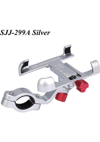 SJJ-299A Gümüş Stili 360 Dönebilen Alüminyum Alaşımlı Bisiklet Cep Telefonu Tutucu Ayarlanabilir Bisiklet Telefon Tutucu Kaymaz Telefon Standı Bisiklet Aksesuarları (Yurt Dışından)