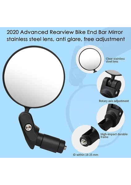 Bir Stil Bisiklet Dikiz Aynası Mtb Bisiklet Dönebilen Dikiz Aynası Paslanmaz Çelik Len Bisiklet Gidon Aynaları Bisiklet Aksesuarları (Yurt Dışından) fırsatları