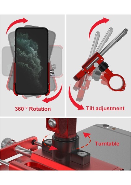 P10 - Siyah Stil Gub Alüminyum Bisiklet Telefon Tutucu Bisiklet Mobil Cep Telefonu Suporte Motosiklet Gidon Klip iPhone Samsung Xiaomi Huawei Için Standı (Yurt Dışından) fiyatları
