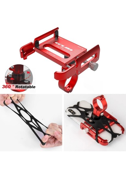 P10 Titanyum Stili Gub Alüminyum Bisiklet Telefon Tutucu 3.5 "ila 7.5" Telefon Bisiklet Standı Scooter Motosiklet Montaj Desteği Gidon cl (Yurt Dışından)