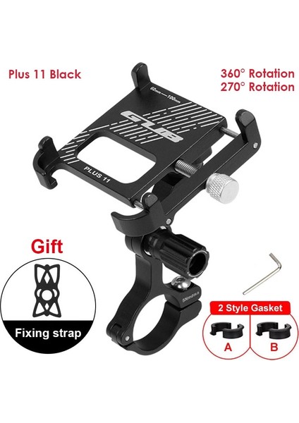 Plus 11 Siyah Stil 360 ° Dönen Uygun Bisiklet Telefon Tutucu Katı Alüminyum Alaşımlı Bisiklet Telefon Desteği Mtb Elektrikli Scooter Bisiklet Aksesuarları (Yurt Dışından)