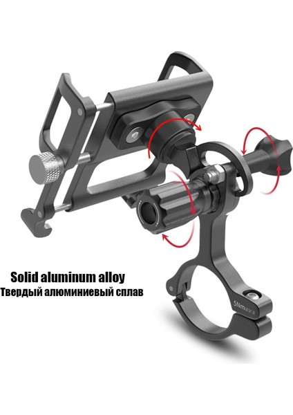 Plus 11 Siyah Stil 360 ° Dönen Uygun Bisiklet Telefon Tutucu Katı Alüminyum Alaşımlı Bisiklet Telefon Desteği Mtb Elektrikli Scooter Bisiklet Aksesuarları (Yurt Dışından)