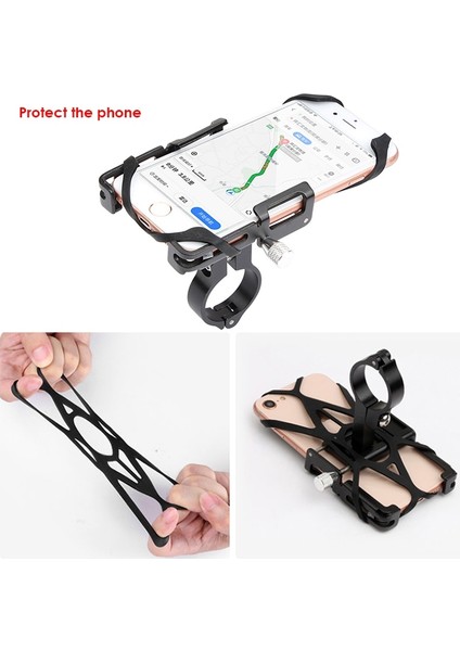 Plus 11 Siyah Stil 360 ° Dönen Uygun Bisiklet Telefon Tutucu Katı Alüminyum Alaşımlı Bisiklet Telefon Desteği Mtb Elektrikli Scooter Bisiklet Aksesuarları (Yurt Dışından)