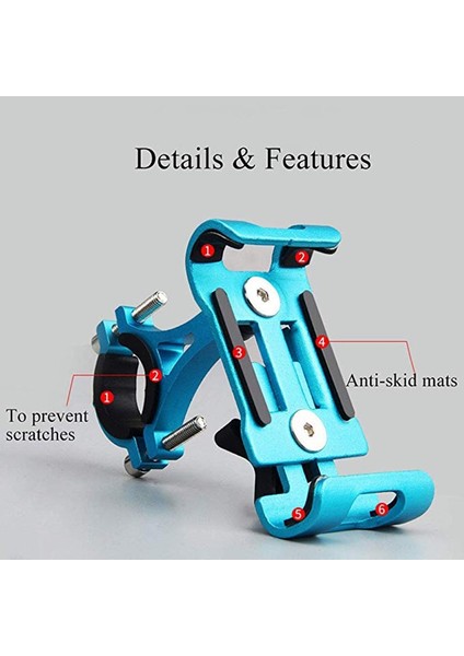 Stil 2 Kırmızı Stil Alüminyum Bisiklet Telefon Tutucu Dağı Martphone Kaymaz Bisiklet Telefonu Samsung 1plus Xiaomi iphone Için Montaj Standı (Yurt Dışından)