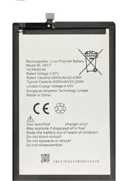 Tecno Spark 7 Pil Batarya BL-58BT