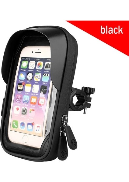 Gidon Siyah Tarzı Su Geçirmez Bisiklet Motosiklet Telefon Destek Kılıfı Çanta Telefon Gidon Dikiz Aynası Tutacağı iPhone Pro Için (Yurt Dışından)