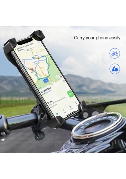 Açık Sürme Cep Telefonu Tutucu Evrensel Dönebilen Gidon Destek Braketi Bisiklet Aksesuarları (Yurt Dışından)