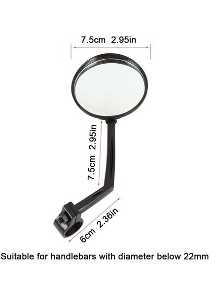 5 cm Dışbükey Tek Stil Bisiklet Dikiz Aynası Dışbükey Gidon Bisiklet Mtb Ayarlanabilir Cam Geniş Açı Dikiz Güvenlik Aynaları Sapları Evrensel Döner (Yurt Dışından)