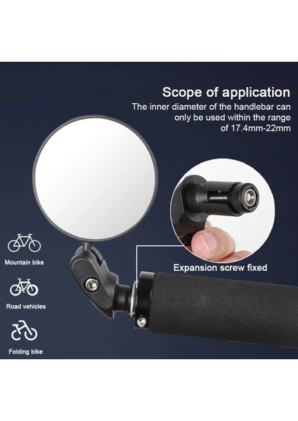 Çap 7.9cm 2pc Stili Bisiklet Dikiz Aynası Yan Bisiklet Ayarlanabilir Döndür Dışbükey Geniş Açı Mtb Yol Gidon Bisiklet Sürme Ekipmanları (Yurt Dışından)