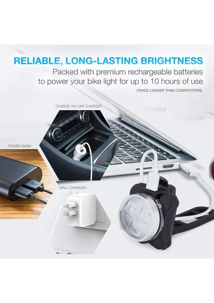 Kırmızı Stil Et LED Bisiklet Işık 800LM Şarj Edilebilir Ön ve Arka Bisiklet Işık Seti 650MAH Lityum Pil 4 Işık Modu Seçenekleri (Yurt Dışından) indirimleri
