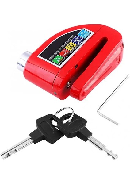 Kırmızı Stil Motosiklet Scooter Bisiklet Hırsızlığa Karşı Disk Fren Kilidi Güvenlik Alarm Sistemi E-Bisiklet Bisiklet Alarm Disk Fren Kilidi Bisiklet Parçaları (Yurt Dışından) indirimleri