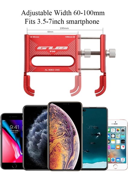 P20 Kırmızı Stil Gub Bisiklet Telefon Tutacağı 360 ° Dönebilen Alüminyum Bisiklet Telefon Tutacağı Inç Akıllı Telefon Için Ayarlanabilir Motosiklet Bisiklet Braketi (Yurt Dışından) indirimleri