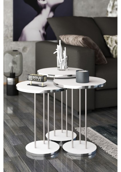 Yonga Levha ve Metal 3'lü Zigon Sehpa Seti – PVC Kenar Bantlı, 34 cm ve 22 cm Tabla Ölçülü, Salon ve Oturma Odası için Şık ve Dayanıklı Tasarım fiyatları