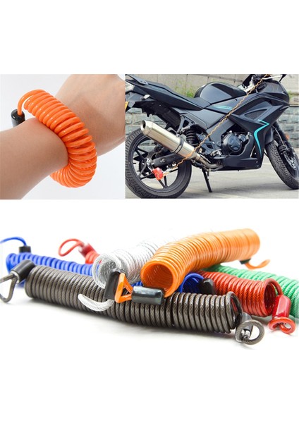Turuncu Tarzı 2.5 M Güvenlik Diskli Fren Hırsızlığa Karşı Güvenlik Hatırlatma Motosiklet Alarmı Kalın Yaylı Kablo Kask Tel Bisiklet Kilidi Halat Sıcak Satış (Yurt Dışından)