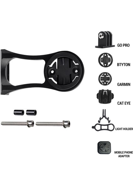 Adaptörlü Siyah Tarzı Bisiklet Bilgisayar Kamera Tutucu Alüminyum Alaşım Bisiklet Telefon Desteği Gidon Kronometre Garmin RR7064 Için Uzatma Montaj Braketi (Yurt Dışından)