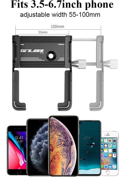 P20 Siyah Stil Gub Alüminyum Bisiklet Bisiklet Telefon Tutucu Evrensel Mtb Yol Bisikleti Montaj Braketi Inç Akıllı Telefon Motosiklet Telefon Standı (Yurt Dışından) indirimleri