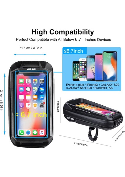 M02 Stili Yeni Bisiklet Telefon Tutucu Çanta Kılıf 6.9in Cep Telefonu Su Geçirmez Bisiklet Bisiklet Dağı Standı Çanta Gidon Mtb Bisiklet Aksesuarları (Yurt Dışından) fırsatları