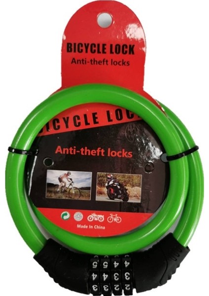 Yeşil Stil Bisiklet Kilidi Dağ Bisikleti Hırsızlığa Karşı Tel Kilit 4 Dijital Şifre Elektrikli Araba Motosiklet Çelik Kablo Kilidi Bisiklet Aksesuarları (Yurt Dışından)