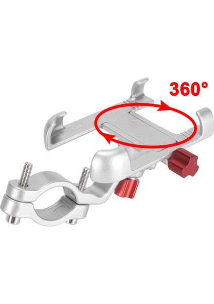 SJJ-299B Titanyum Stili 360 Derece Dönebilen Alüminyum Alaşımlı Bisiklet Cep Telefonu Tutucu Bisiklet Aksesuarları Ayarlanabilir Bisiklet Telefon Tutucusu Mtb Telefon Standı (Yurt Dışından)