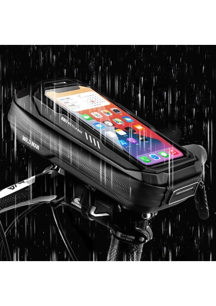 Bagx1-Redlogo Stili Su Geçirmez Bisiklet Cep Telefonu Tutucu Çanta Motosiklet Bisiklet Gidon Standı Cep Telefonu Desteği Tutucu Bisiklet Aksesuarları (Yurt Dışından)