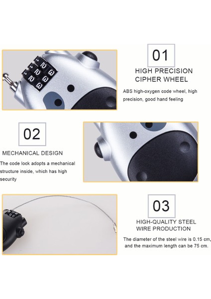 Beyaz Stil Teleskopik Halat Şifreli Kilitler Bagaj Şifre Asma Kilit Seyahat Çantası Bisiklet Kablosu Güvenlik Güvenlik Kablosu Rakam Hırsızlığa Karşı Kilit (Yurt Dışından) indirimleri