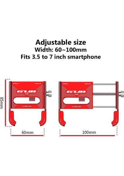P20 Siyah Gümüş Stili Gub Alüminyum Bisiklet Telefon Tutucu 3.5 "ila 7.5" Telefon Bisiklet Standı Scooter Motosiklet Montaj Desteği Gidon cl (Yurt Dışından) indirimleri