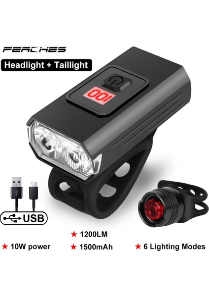 Yeni T6 Set A Stili T6 LED Bisiklet Işık Ön 1500 Lümen USB Şarj Edilebilir Fener Mtb Yol Dağ Bisikleti Lambası Bisiklet El Feneri Bisiklet Aksesuarları (Yurt Dışından)