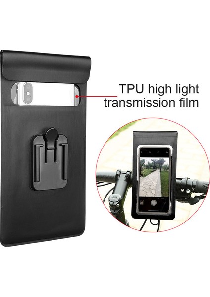 B009E-SIYAH Stil Bisiklet Motosiklet Telefon Tutacağı Su Geçirmez Kılıf Bisiklet Telefonu Çantası iPhone Samsung Mobil Için Stand Desteği Telefon Tutacağı Kapak (Yurt Dışından)