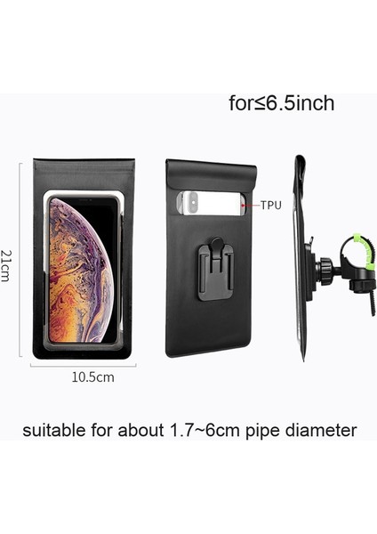 B009E-SIYAH Stil Bisiklet Motosiklet Telefon Tutacağı Su Geçirmez Kılıf Bisiklet Telefonu Çantası iPhone Samsung Mobil Için Stand Desteği Telefon Tutacağı Kapak (Yurt Dışından)