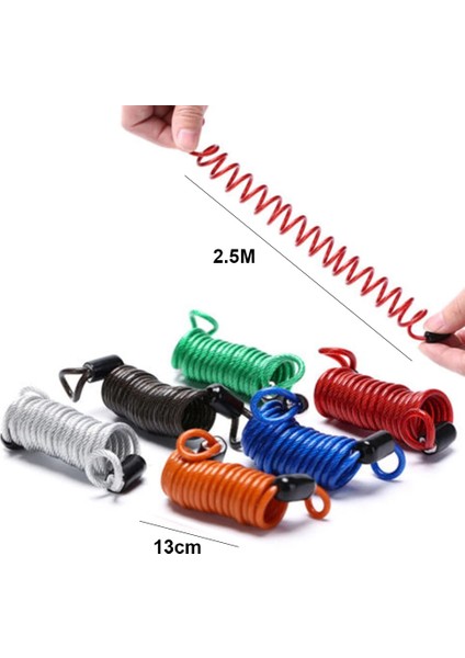 150CM A89-S Stili 2.5 M Güvenlik Diskli Fren Hırsızlığa Karşı Güvenlik Hatırlatma Motosiklet Alarmı Kalın Yaylı Kablo Kask Tel Bisiklet Kilidi Halat Bisiklet Aracı (Yurt Dışından) fiyatları