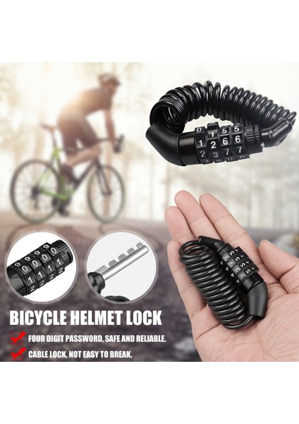 1 Adet Stil Mini Kask Kilidi Anti-Hırsızlık 4 Haneli Şifre Bisiklet Scooter Motosiklet Için Kilitler Taşınabilir Mtb Yol Bisikleti Kablo Kilidi (Yurt Dışından) fırsatları