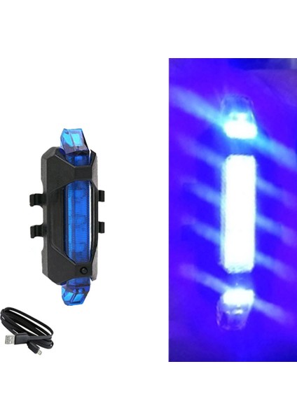 Bue Işık Stili USB Bisiklet Işığı LED Dağ Döngüsü Ön Arka Bisiklet Işığı Arka Lambası Su Geçirmez Bisiklet Güvenlik Uyarı Işığı Bisiklet El Feneri (Yurt Dışından)