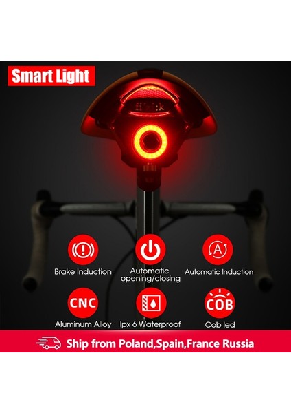 Style2-Kırmızı Beyaz Tarzı Bisiklet Kuyruk Arka Işık Akıllı Otomatik Fren Algılama Işığı Ipx6 Su Geçirmez USB Şarj Bisiklet Kuyruk Arka Lambası Bisiklet Uyarı LED Işıkları (Yurt Dışından) fiyatları